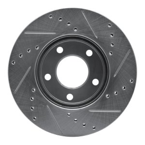 Ford Escape Brake Rotor (1) - Front Left - R1 Concepts - Drilled & Slotted - Silver - `01-`07